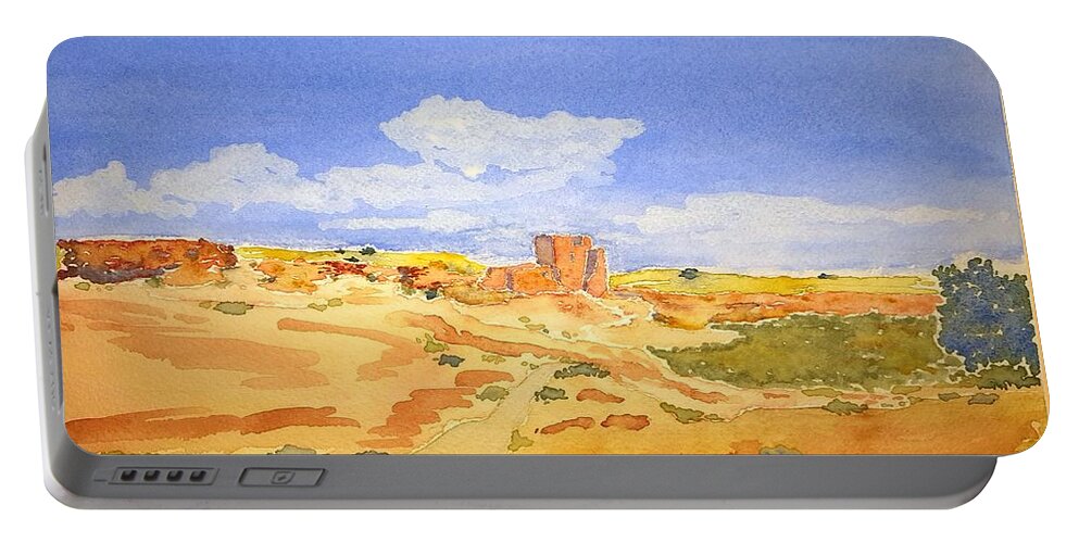 Watercolor Portable Battery Charger featuring the painting Sandstone Lore by John Klobucher