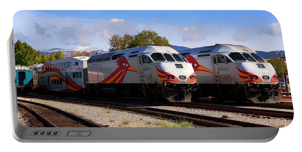 Santa Fe Portable Battery Charger featuring the photograph Santa Fe Rail Runner by Chris Smith