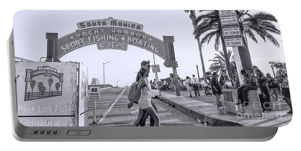 California Portable Battery Charger featuring the photograph Santa Monica Pier by Lenore Locken