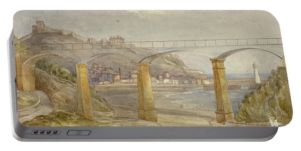 19th Century Art Portable Battery Charger featuring the drawing Scarborough by Elizabeth Murray
