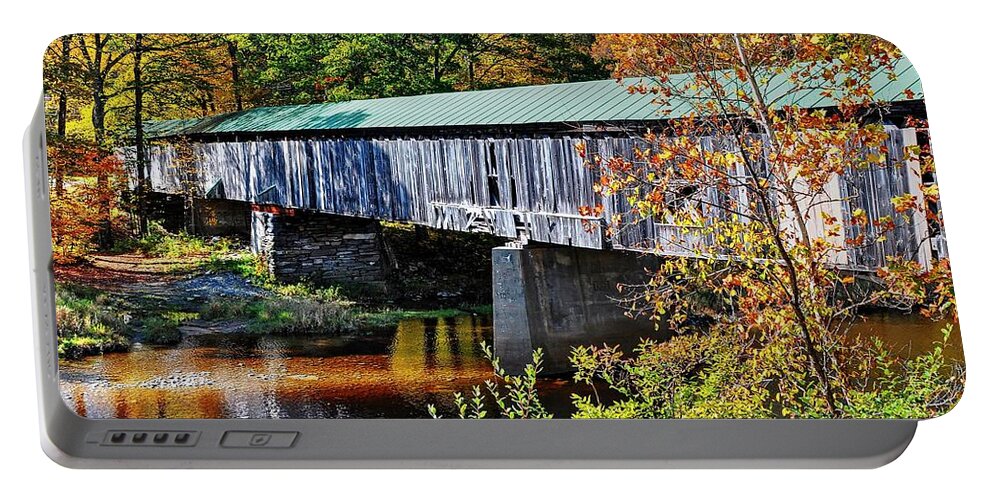 Scott Covered Bridge Portable Battery Charger featuring the photograph Scott Covered Bridge by Steve Brown
