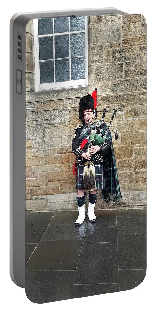 Scot Portable Battery Charger featuring the photograph Scottish Piper by Timothy Lowry