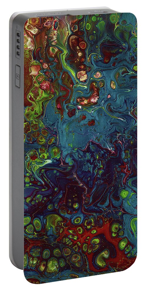 Fluid Portable Battery Charger featuring the painting Sea of Life by Jennifer Walsh