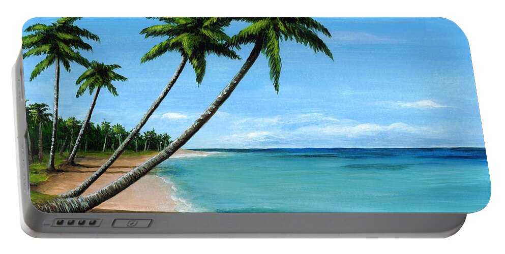 Sea Portable Battery Charger featuring the painting Sea View 272 by Lucie Dumas