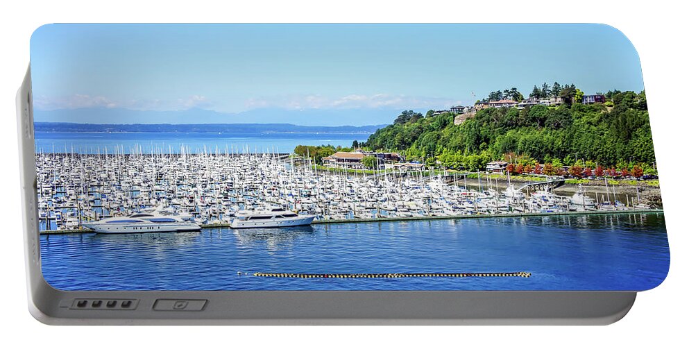 Bay Portable Battery Charger featuring the photograph Seattle Harbor by Dawn Richards