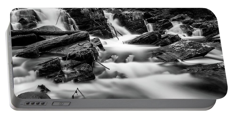 Photography Portable Battery Charger featuring the photograph Selkefall, Harz in monochrome by Andreas Levi