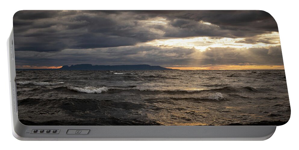 Autumn Portable Battery Charger featuring the photograph September's End from the Sandy Beach by Jakub Sisak