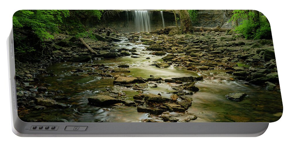 Waterfall Portable Battery Charger featuring the photograph Serene Waterfall by Arthur Oleary