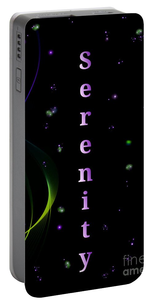 Serenity Portable Battery Charger featuring the digital art Serenity Among The Stars by Rachel Hannah