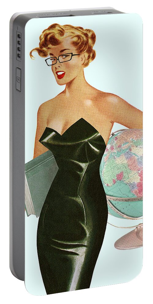 Accessories Portable Battery Charger featuring the drawing Sexy Teacher by CSA Images