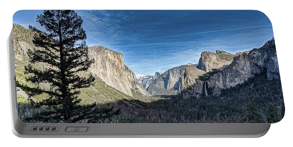 Mountain Portable Battery Charger featuring the photograph Shadows in the Valley by Portia Olaughlin