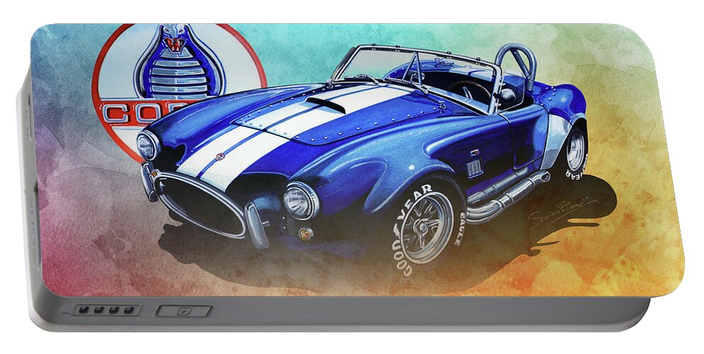 Classic Shelby Cobra 427 Portable Battery Charger featuring the mixed media Shelby Cobra 427 by Simon Read