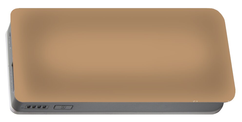 Browns Portable Battery Charger featuring the digital art Sherwin Williams Trending Colors of 2019 Caramelized Light Brown SW 9186 Solid Color by PIPA Fine Art - Simply Solid