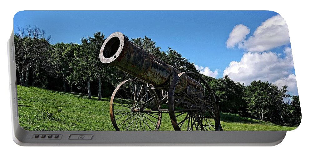 Cannon Portable Battery Charger featuring the photograph Shipka Pass cannon by Martin Smith