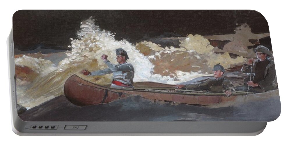 Shooting The Rapids Portable Battery Charger featuring the painting Shooting the Rapids by MotionAge Designs