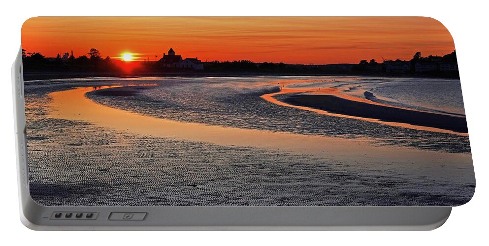 Nahant Portable Battery Charger featuring the photograph Short Beach Sunset Nahant MA by Toby McGuire
