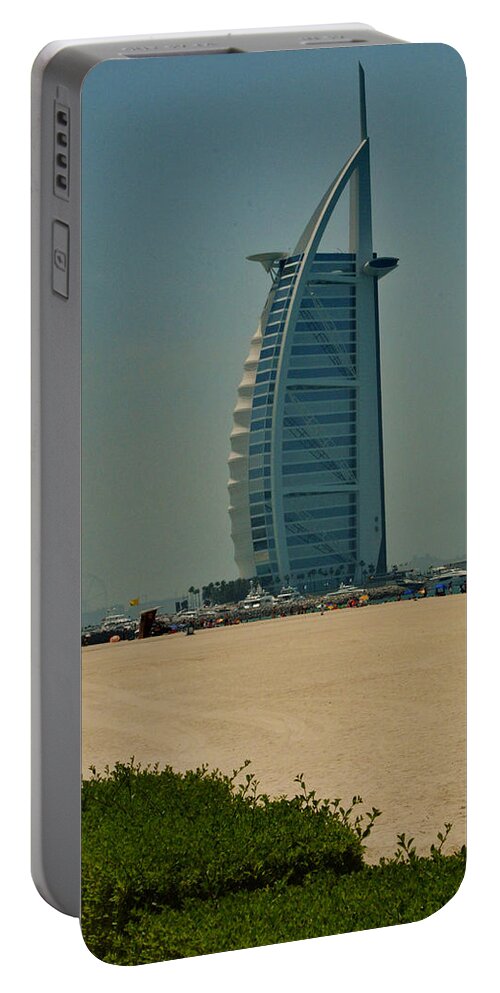 Burjalarab Portable Battery Charger featuring the photograph Shower at Burj Al Arab by Yavor Mihaylov