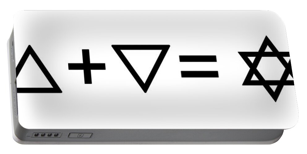 Math Portable Battery Charger featuring the painting Simple Mathematics 101 by Yom Tov Blumenthal