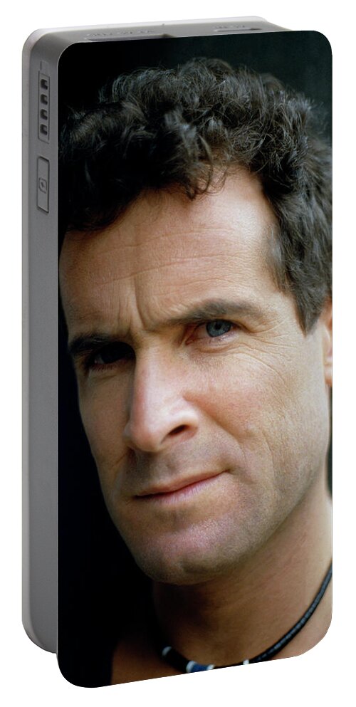 Johnny Clegg Portable Battery Charger featuring the photograph Singer Johnny Clegg by Shaun Higson