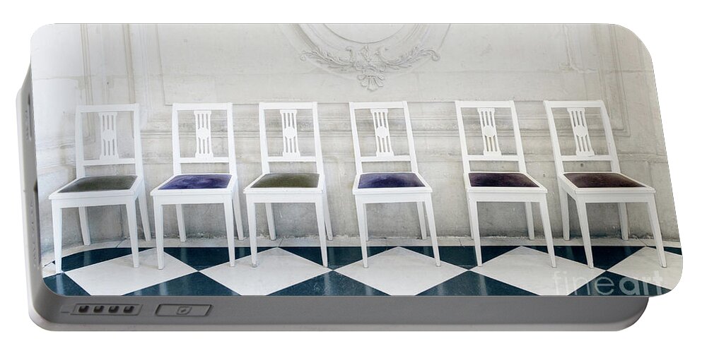 France Portable Battery Charger featuring the photograph Six Rodin Chairs by Craig J Satterlee