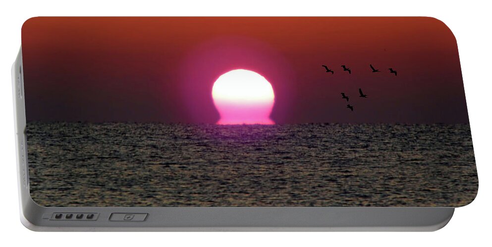 Sunrise Portable Battery Charger featuring the photograph Sizzling Sunrise by D Hackett