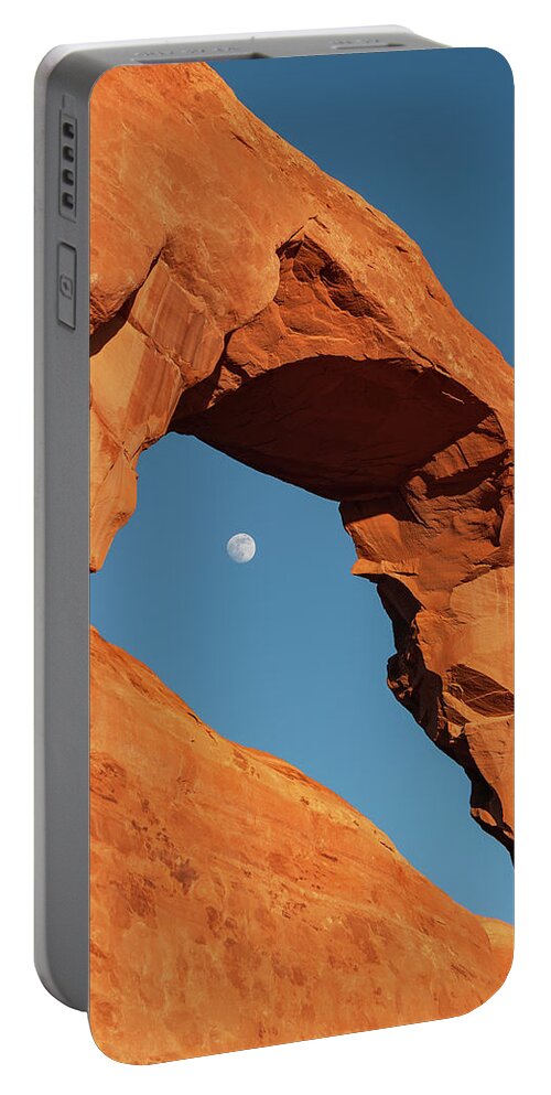 Jeff Foott Portable Battery Charger featuring the photograph Skyline Arch Full Moon by Jeff Foott