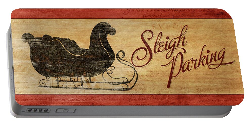 Sleigh Portable Battery Charger featuring the digital art Sleigh Parking by Sd Graphics Studio