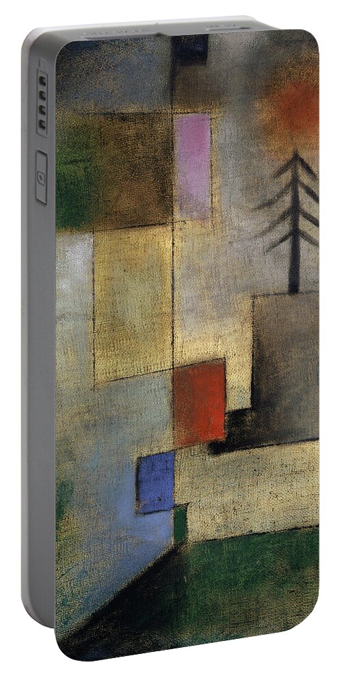 Paul Klee Portable Battery Charger featuring the painting Small Picture of Fir Trees, 1922 by Paul Klee