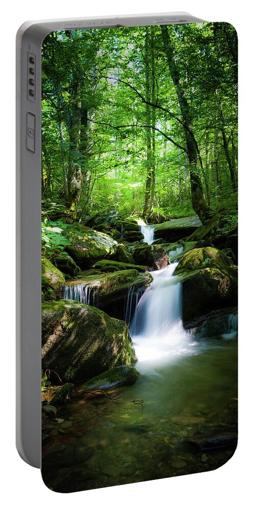 Smokey Mountains Portable Battery Charger featuring the photograph Smokey Mountain Tranquility by Randall Allen