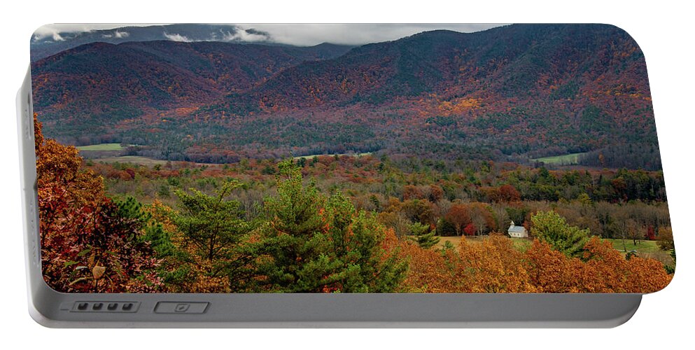Fall Portable Battery Charger featuring the photograph Smoky Mountains Autumn Splendor by Marcy Wielfaert