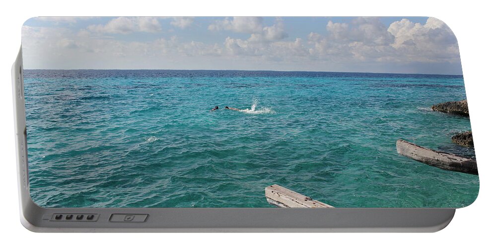 Tropical Vacation Portable Battery Charger featuring the photograph Snorkeling by Ruth Kamenev