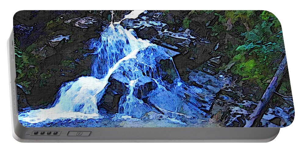 Snow Portable Battery Charger featuring the photograph Snow Creek Falls by Robert Bissett