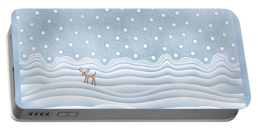 Enlightened Animal Portable Battery Charger featuring the digital art Snow Day by Becky Titus