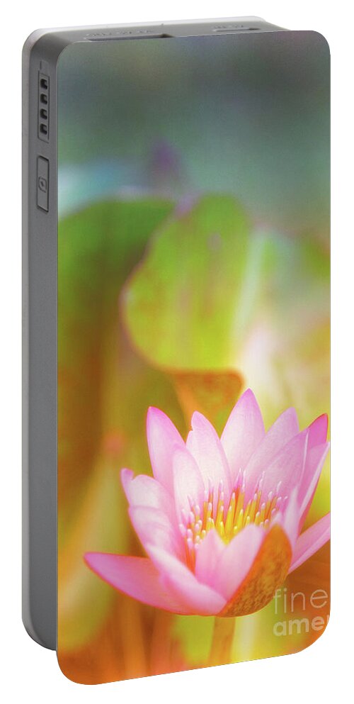 Pink Flower Portable Battery Charger featuring the photograph Soft and Light 4 by Becqi Sherman
