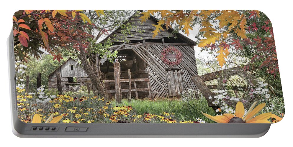 Barn Portable Battery Charger featuring the photograph Soft Country Colors by Debra and Dave Vanderlaan