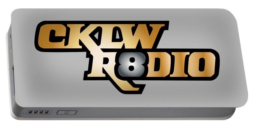 Cklw Radio Logo Classic Illustration Portable Battery Charger featuring the digital art Solid Gold CKLW Mid-70s Logo by Thomas Leparskas