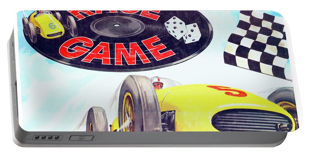 Sound Off Portable Battery Charger featuring the photograph Sound Off #1 Race Game 1960 Album Cover by Retrographs
