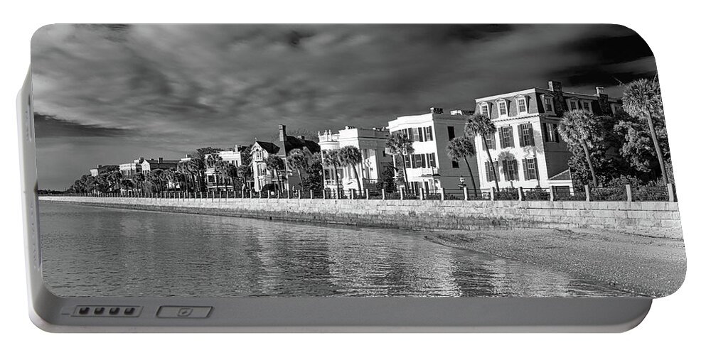 Battery Portable Battery Charger featuring the photograph Southern Mansions of Charleston in Monochrome by Dale Powell