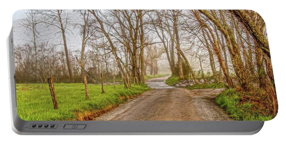 Great Smoky Mountains National Park Portable Battery Charger featuring the photograph Sparks Lane On A Foggy Winter Morning by Marcy Wielfaert