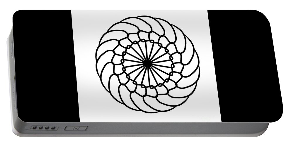 Spiral Portable Battery Charger featuring the digital art Spiral Graphic Design by Delynn Addams