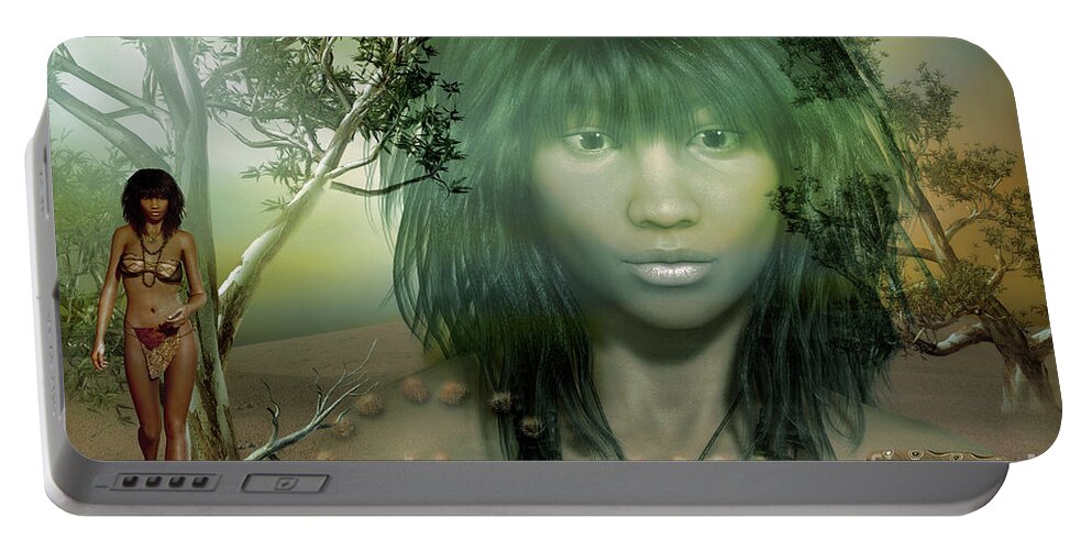Australian Outback Portable Battery Charger featuring the digital art Spirit Walker Dreamtime by Shadowlea Is