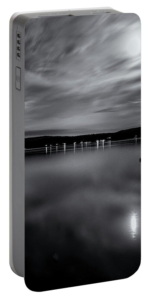 Spofford Lake New Hampshire Portable Battery Charger featuring the photograph Spofford Lake Moon by Tom Singleton