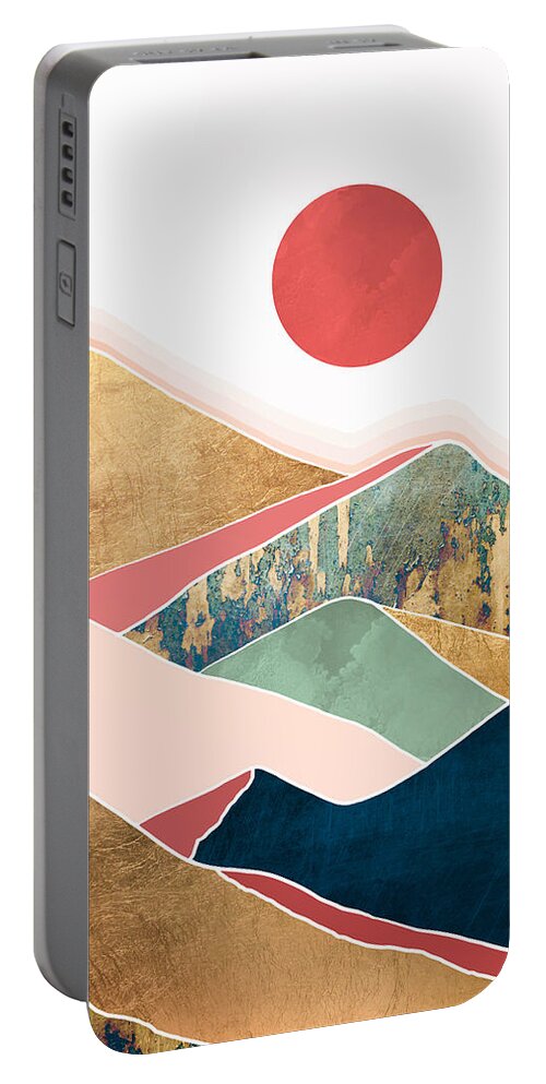 Spring Portable Battery Charger featuring the digital art Spring Dusk by Spacefrog Designs