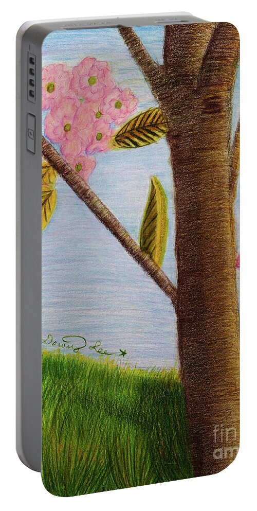 Art Portable Battery Charger featuring the painting Spring Field by Dorothy Lee