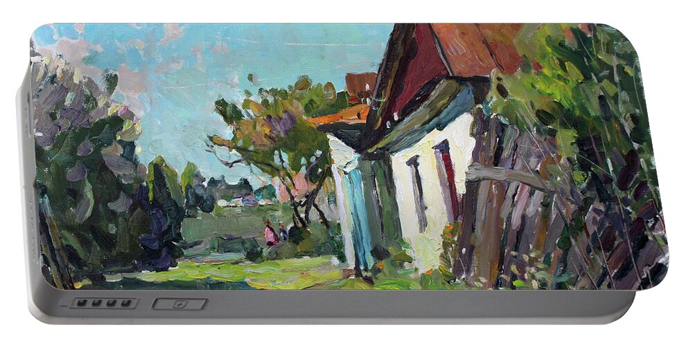 Plein Air Portable Battery Charger featuring the painting Spring in Porechye by Juliya Zhukova