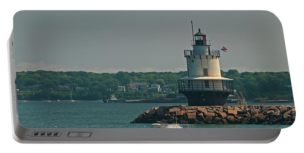 Spring Point Ledge Light Portable Battery Charger featuring the photograph Spring Point Ledge Light by Paul Mangold