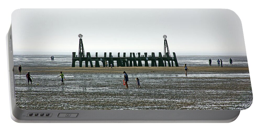 St Annes Portable Battery Charger featuring the photograph  ST. ANNES. On The Beach. by Lachlan Main