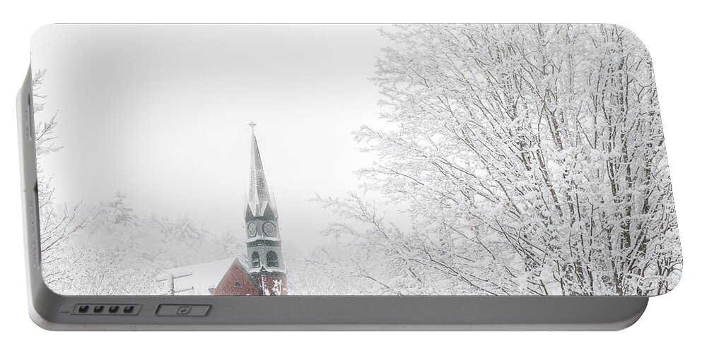 Vermont Portable Battery Charger featuring the photograph St Elizabeth Snow by Tim Kirchoff