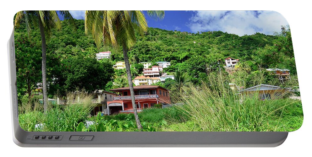 Caribbean Portable Battery Charger featuring the photograph St. Lucia Neighborhood by Segura Shaw Photography
