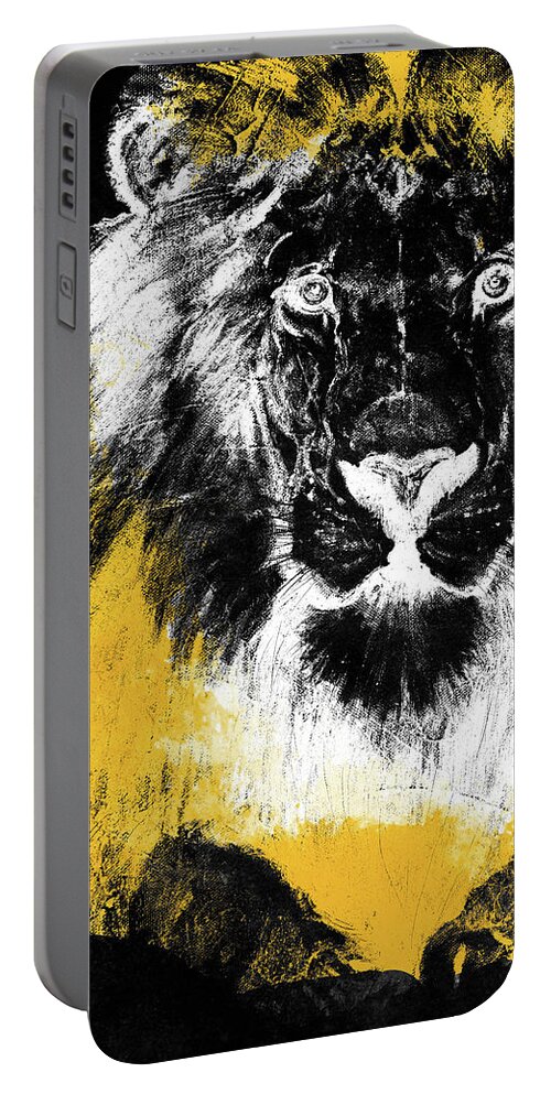Stained Portable Battery Charger featuring the painting Stained Safari I by Patricia Pinto